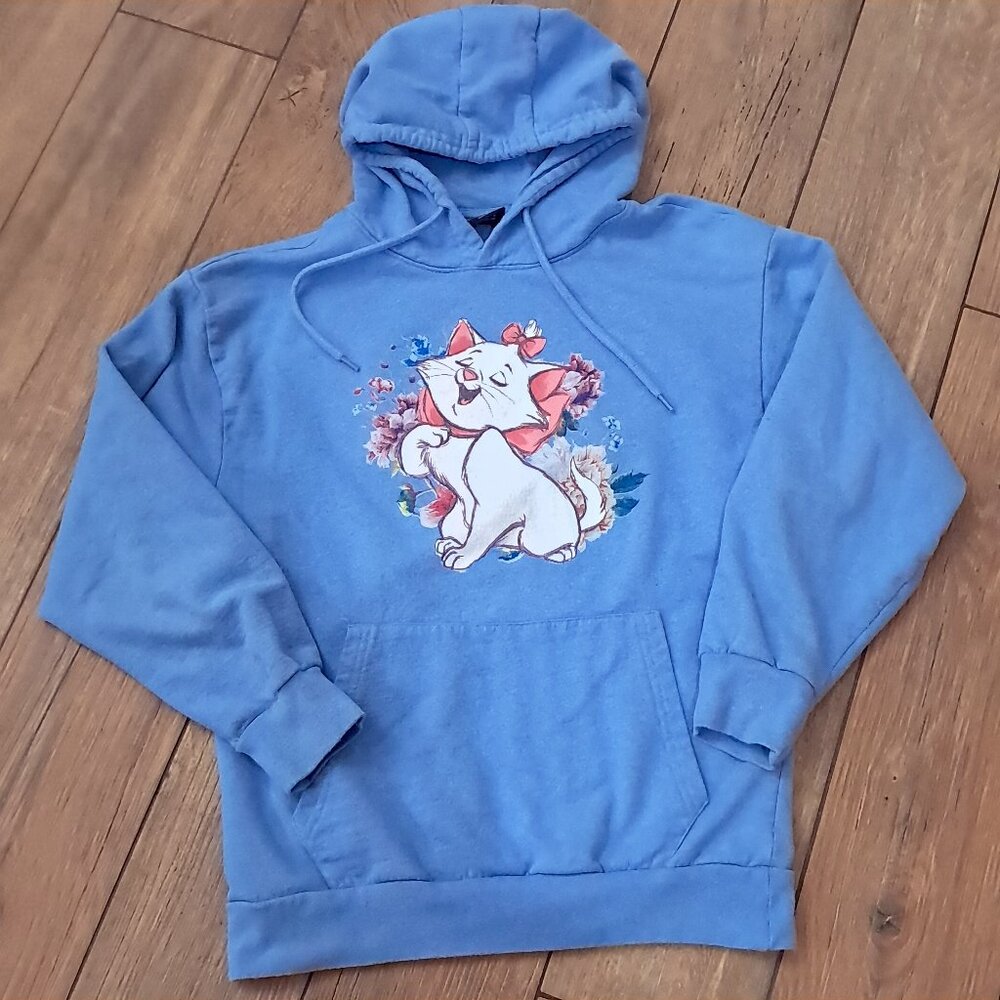 Disney Aristocats Marie Hoodie Sweatshirt Blue Women sz S Small Picture Purrfect